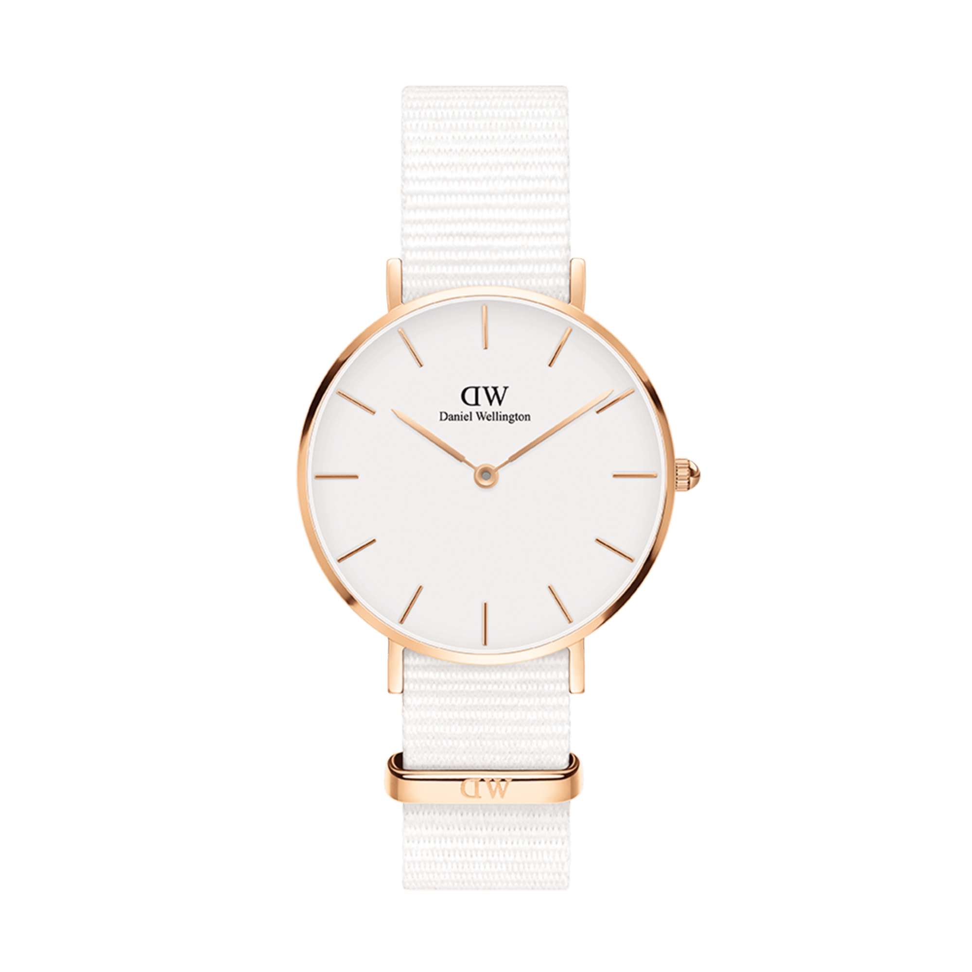 Petite Dover - Small white watch with rose gold details | DW
