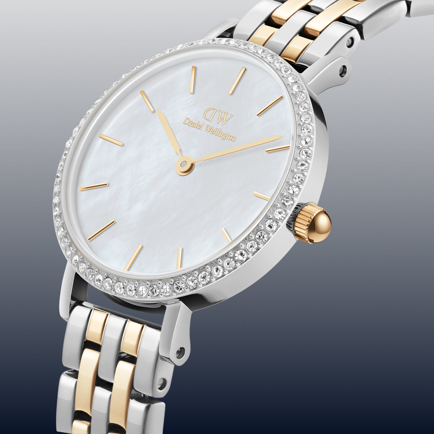 Petite Sheffield - Women's white watch with rose gold | DW