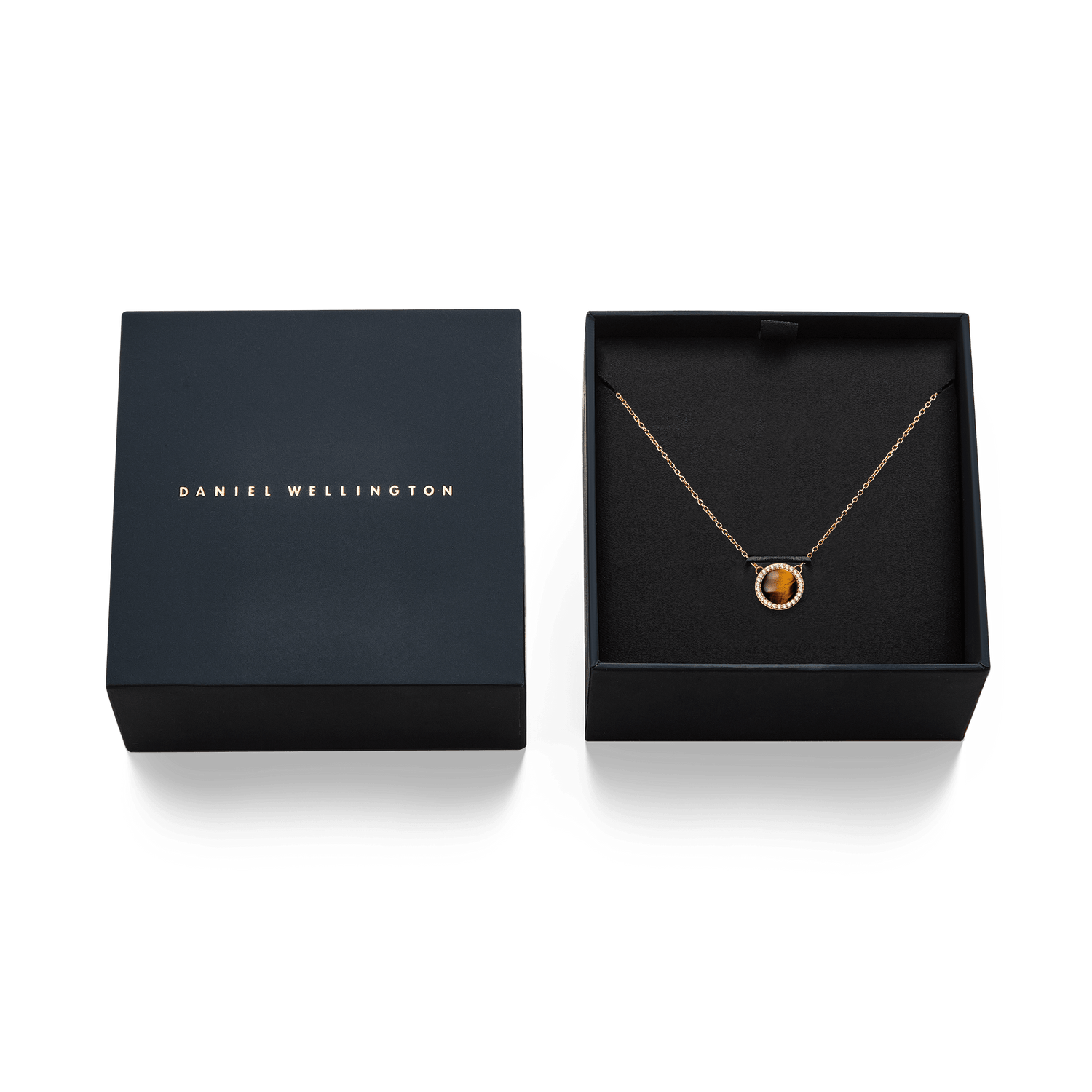 Audrey Necklace Tiger Eye Rose Gold