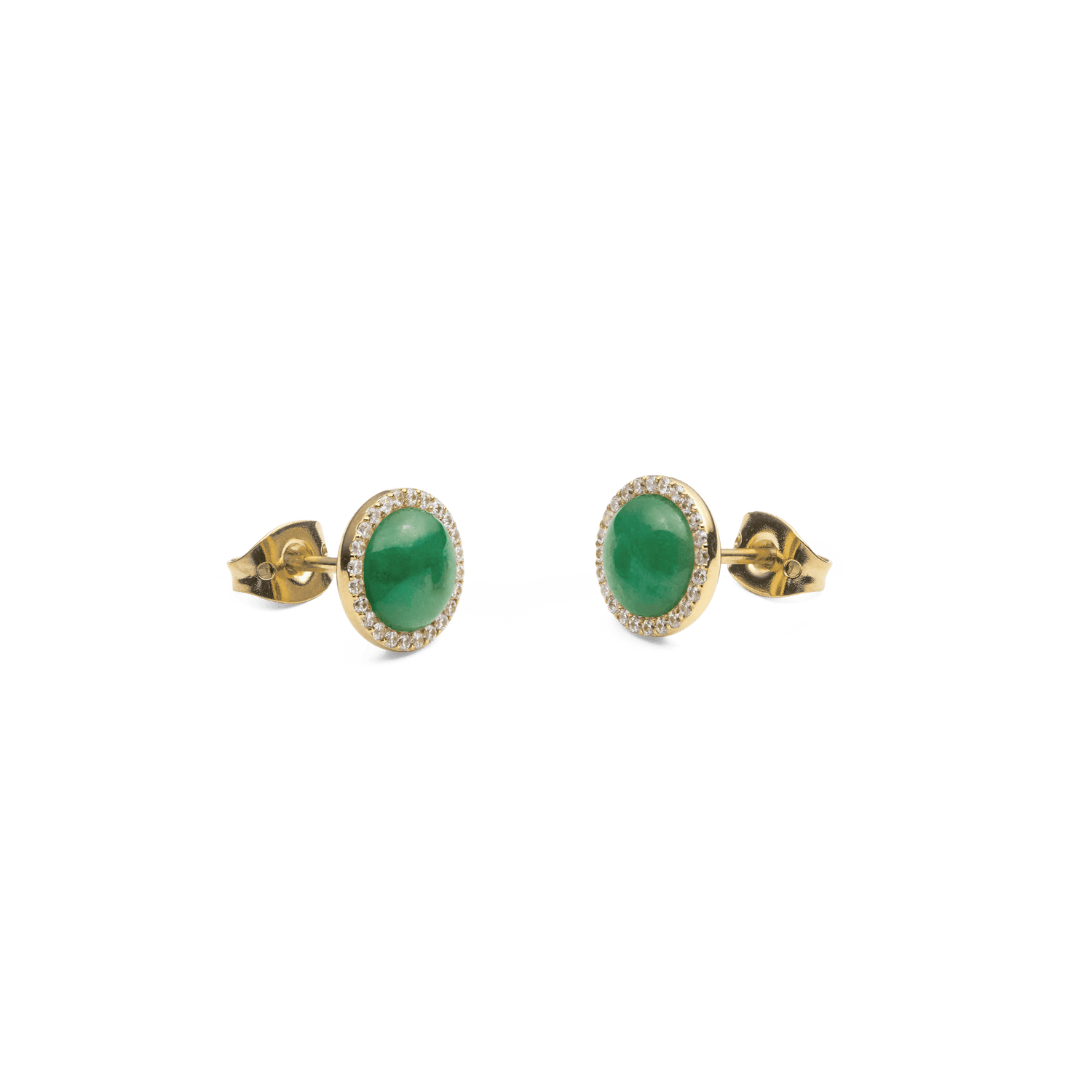 Audrey Earrings Jade Gold