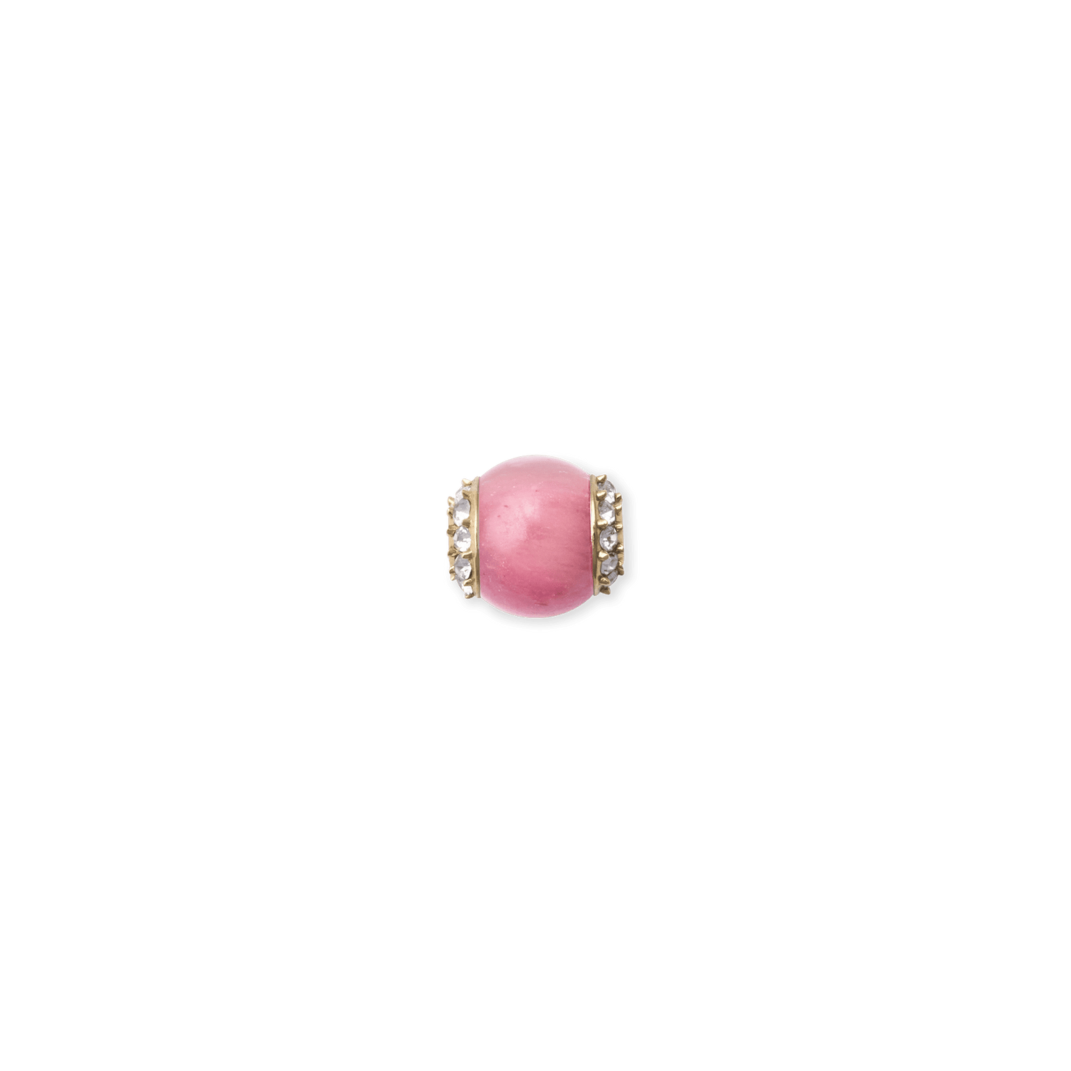 Rhodonite Crystal Orb Gold Charm