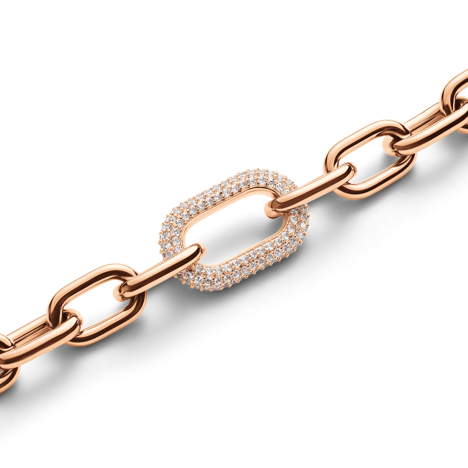 Crystal Link Necklace Rose Gold