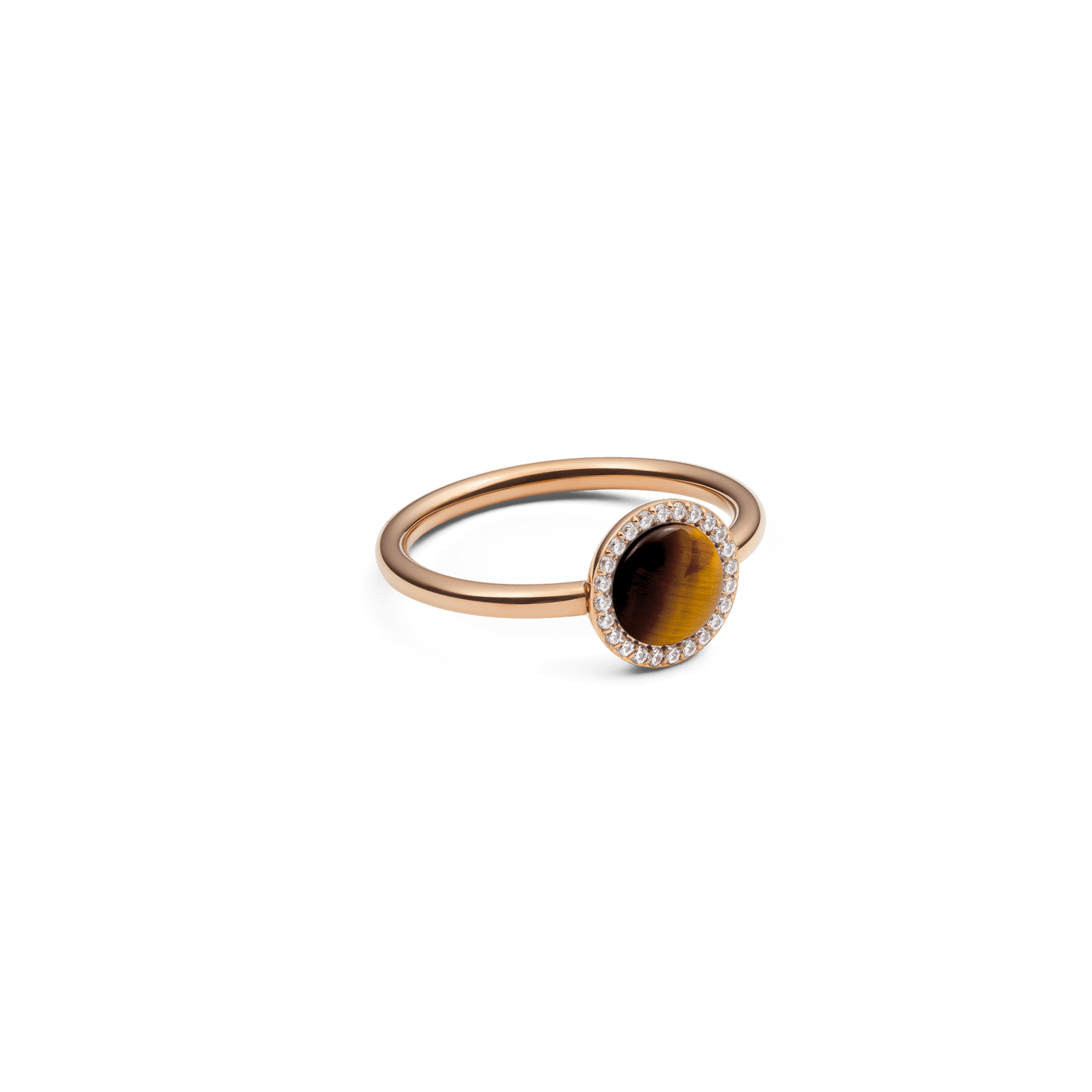 Audrey Ring Tiger Eye Rose Gold