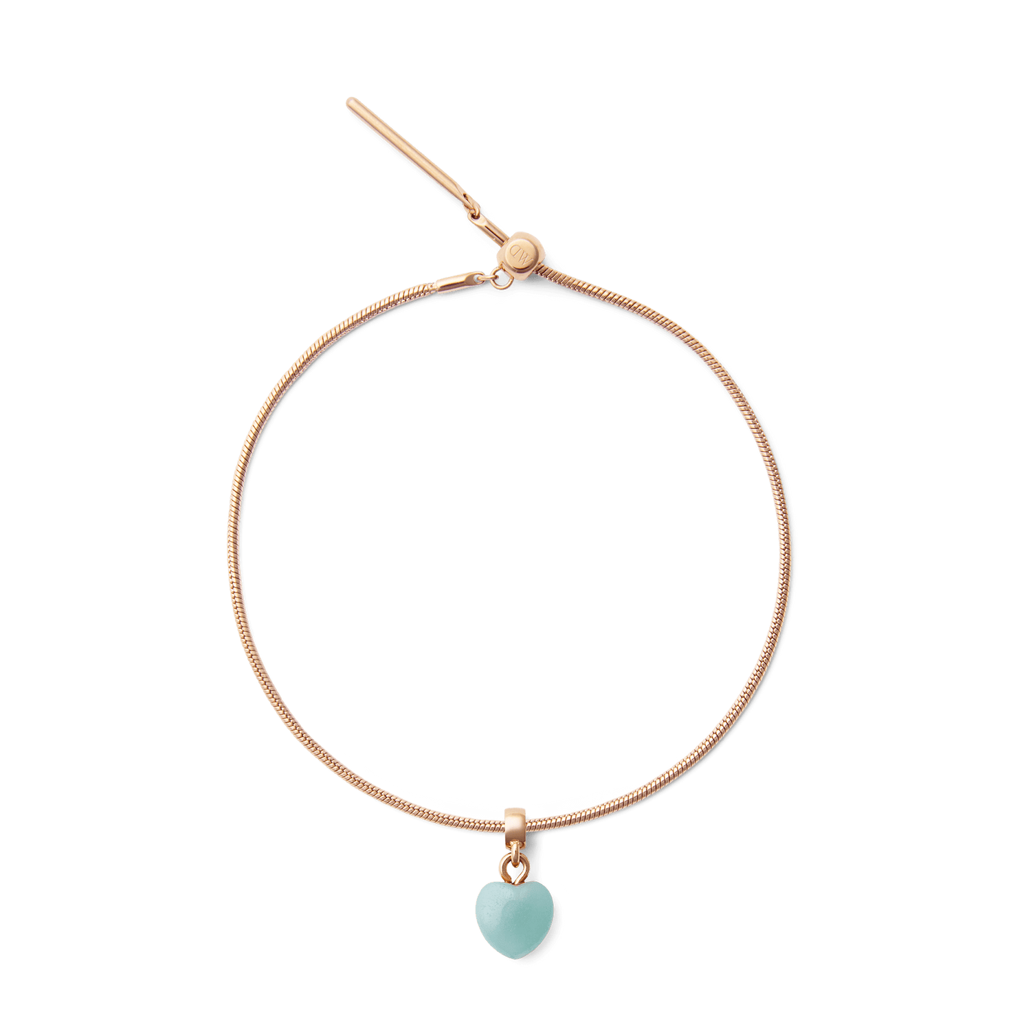 Amazonite Heart Rose Gold Charm