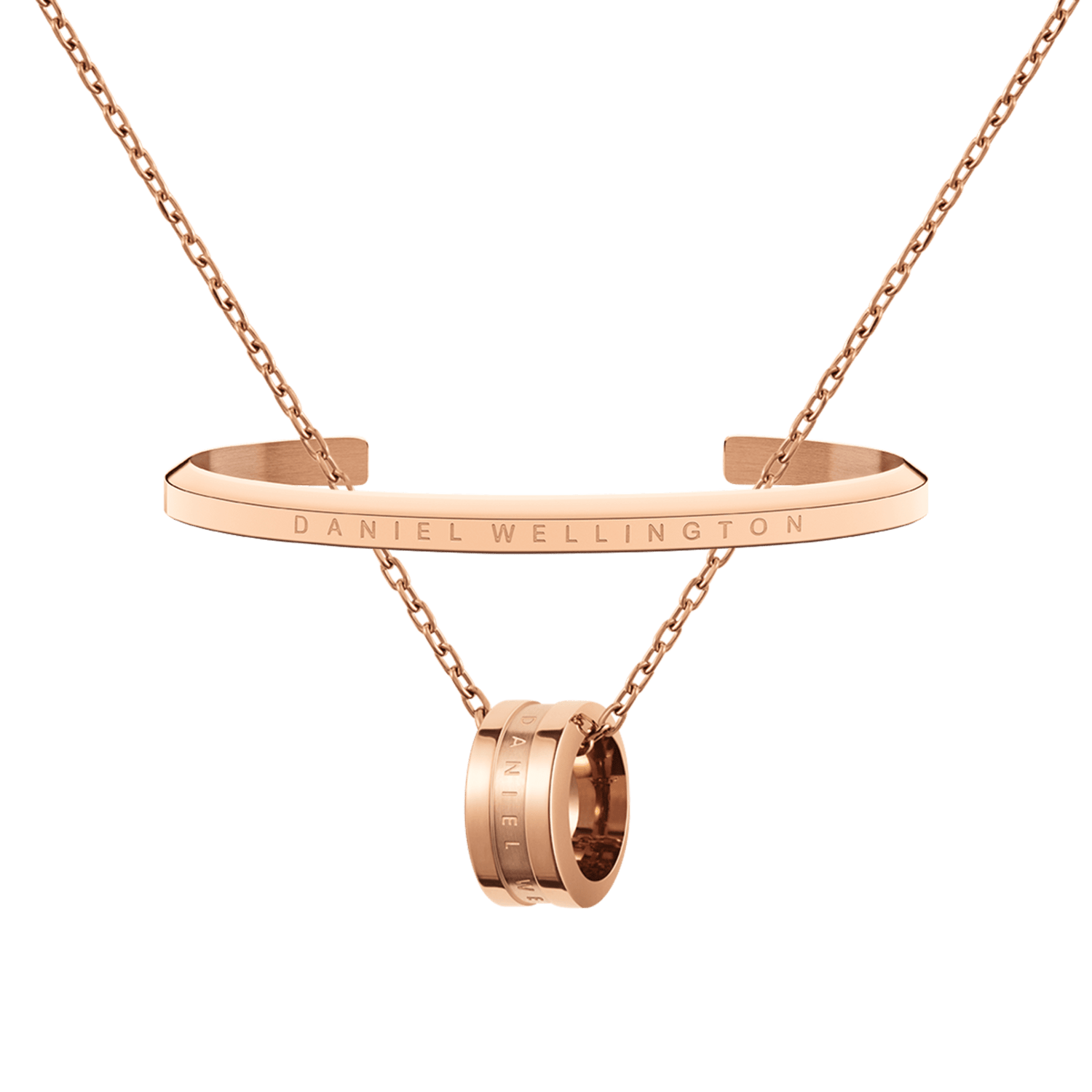 Elan Lumine Necklace + Classic Bracelet Rose Gold