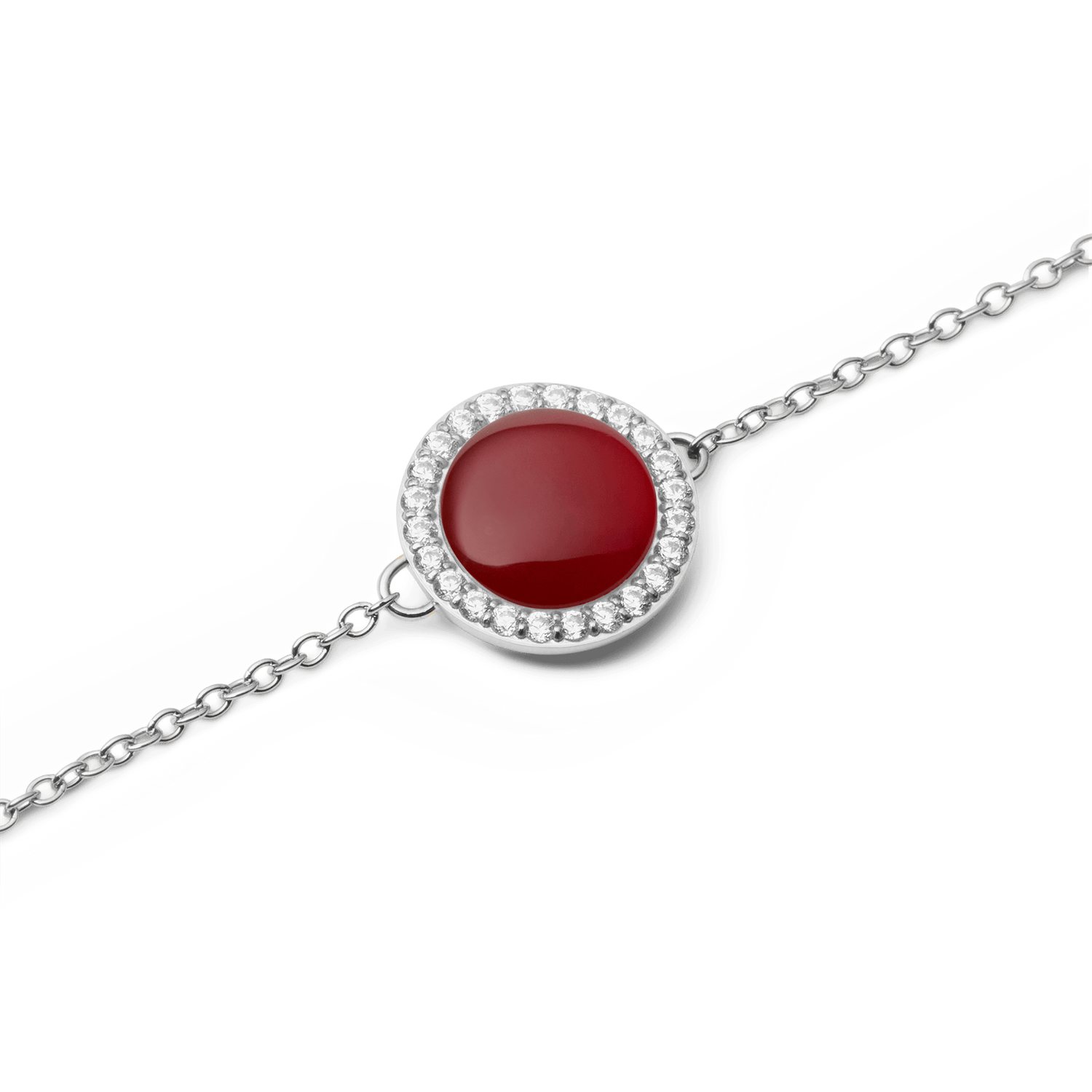 Audrey Bracelet  Red Agathe Silver