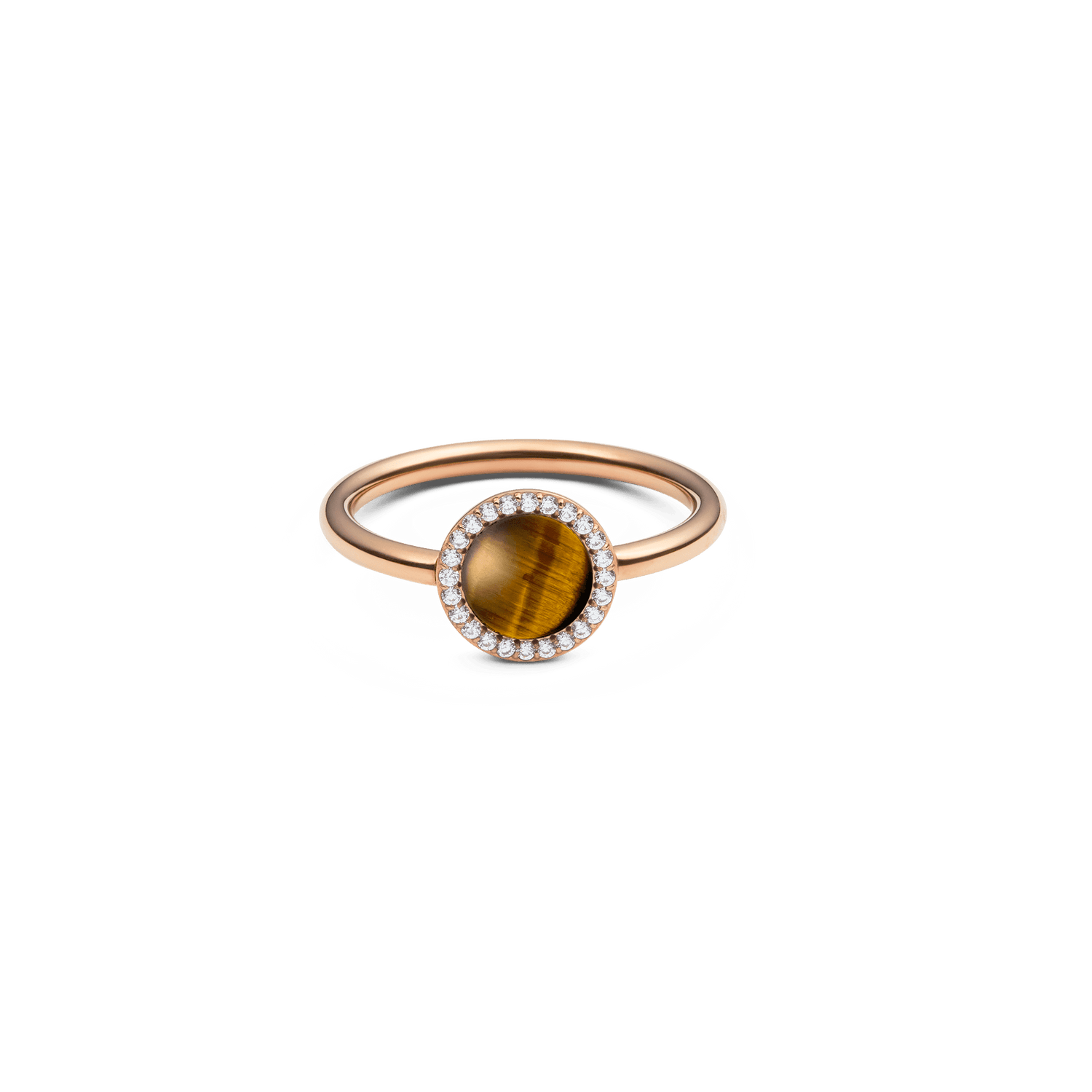 Audrey Ring Tiger Eye Rose Gold