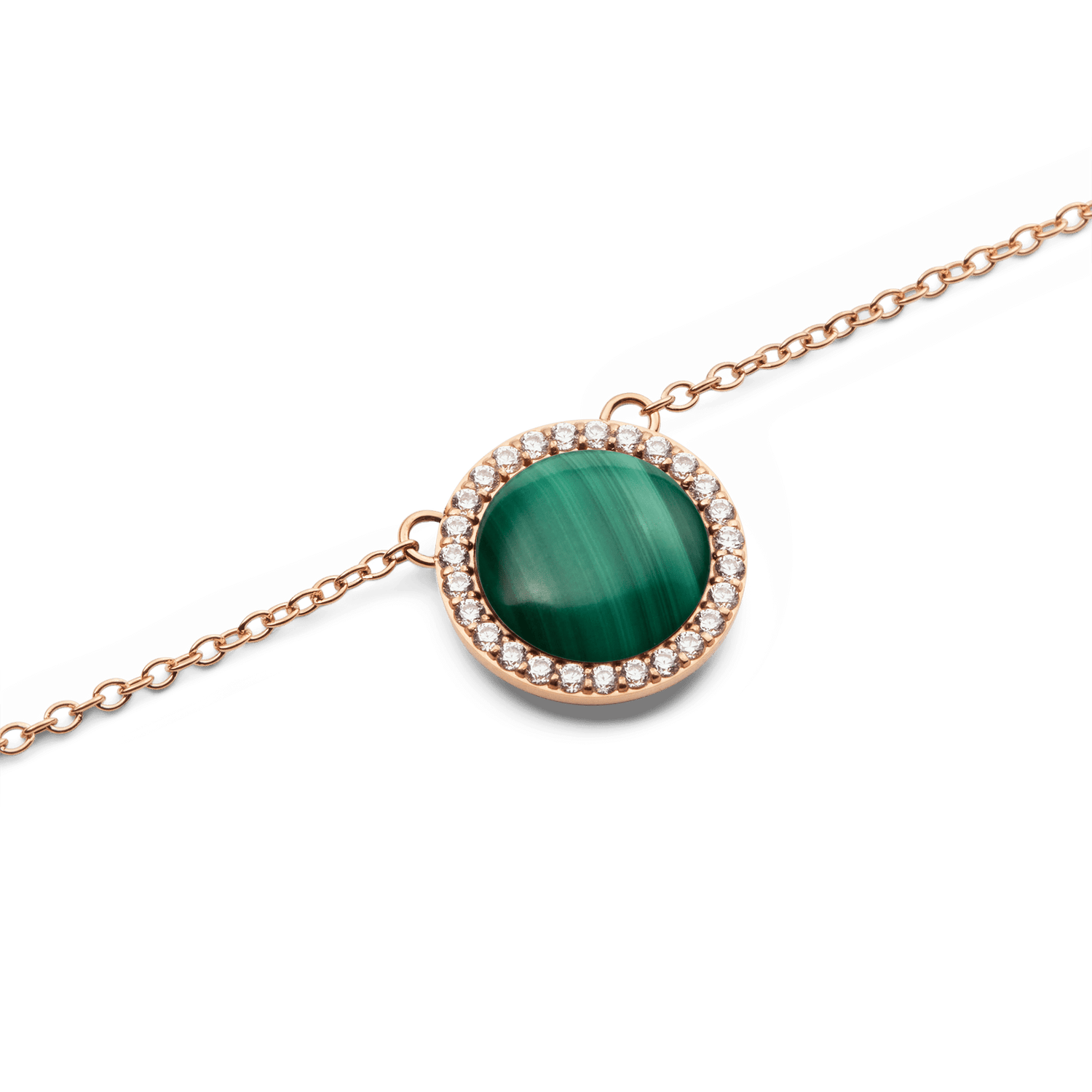 Audrey Necklace Malachite Rose Gold