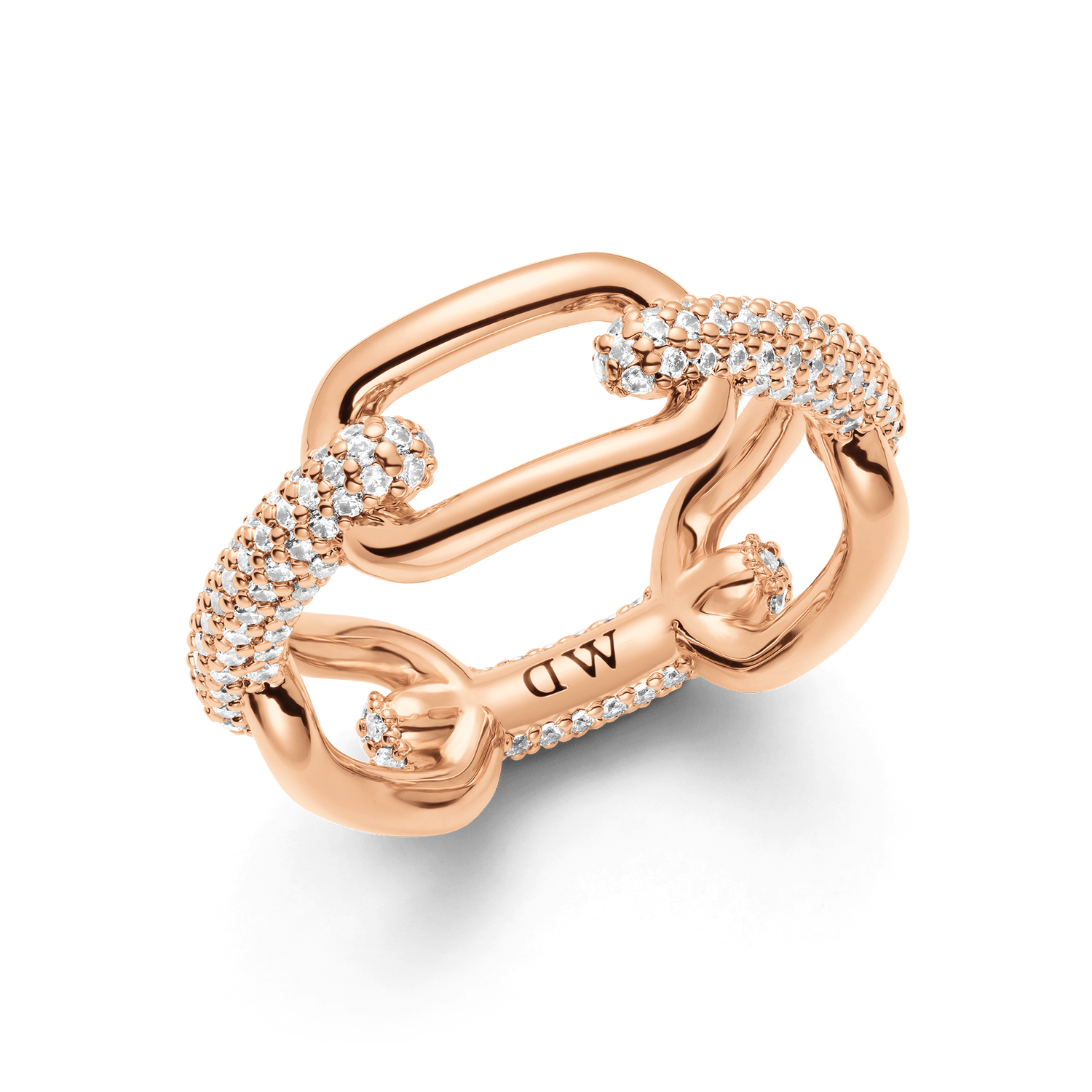 Crystal Link Ring Rose Gold