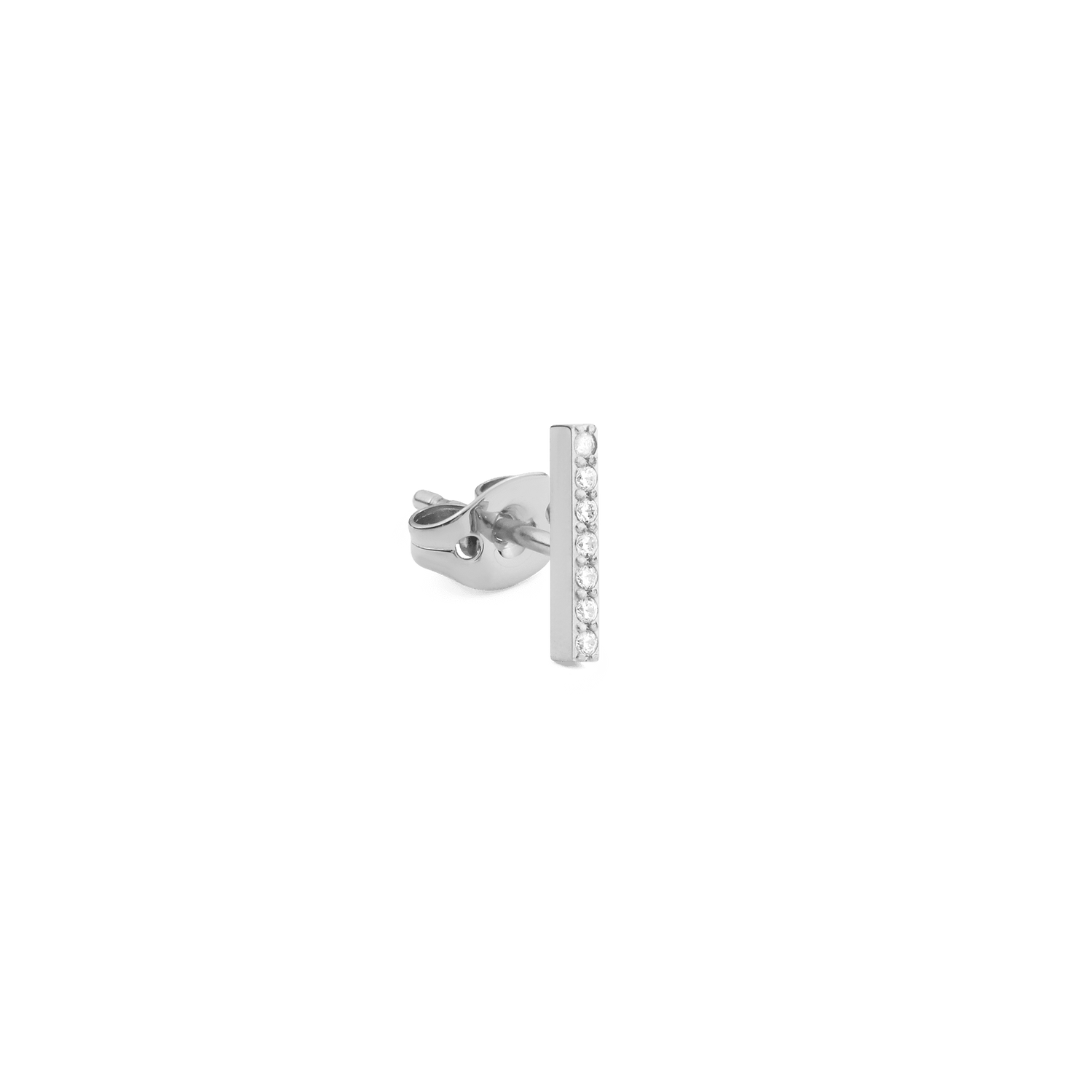 Crystal Bar Stud Silver