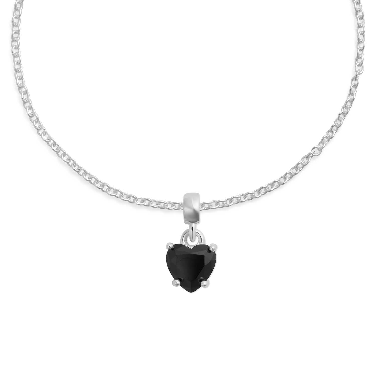 Heart Black Crystal Charm S