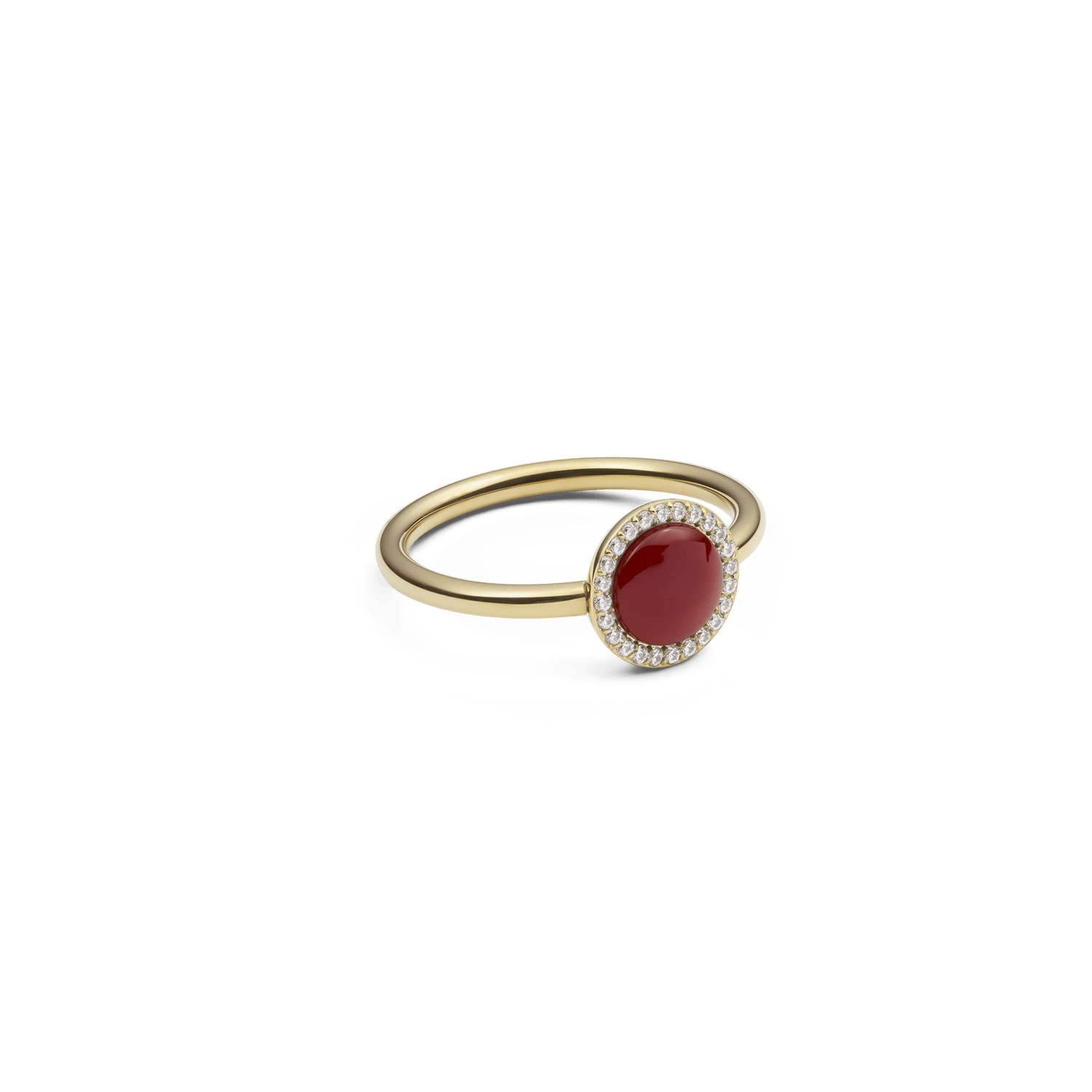 Audrey Ring  Red Agathe Gold