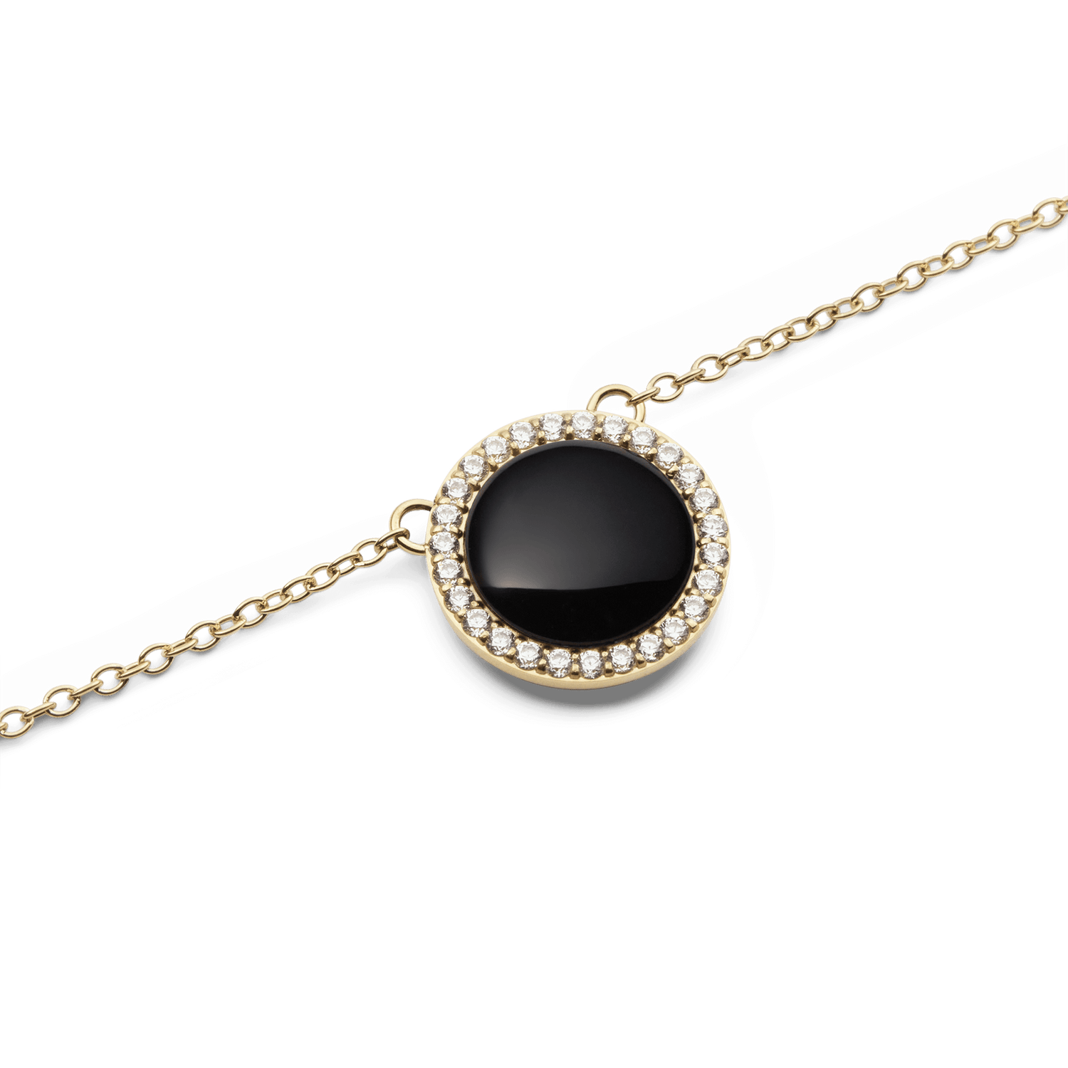 Audrey Necklace Black Agathe Gold