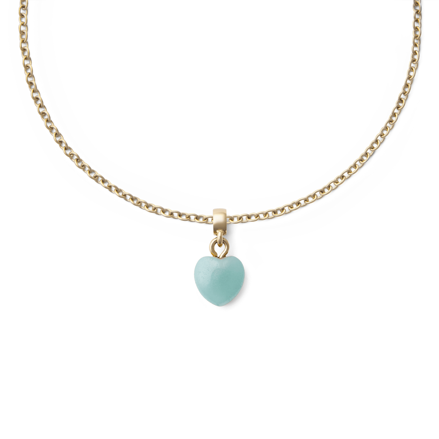 Amazonite Heart Gold Charm