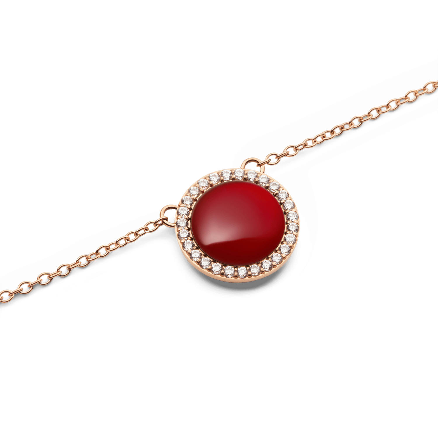 Audrey Necklace  Red Agathe Rose Gold