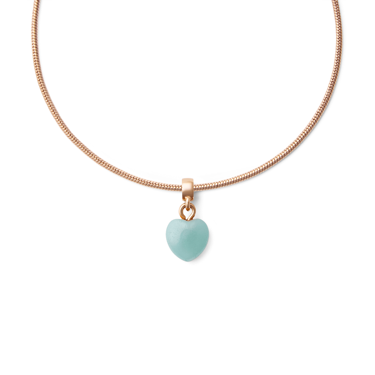 Amazonite Heart Rose Gold Charm