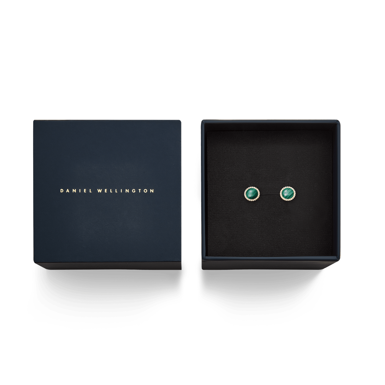 Audrey Earrings Malachite Rose Gold