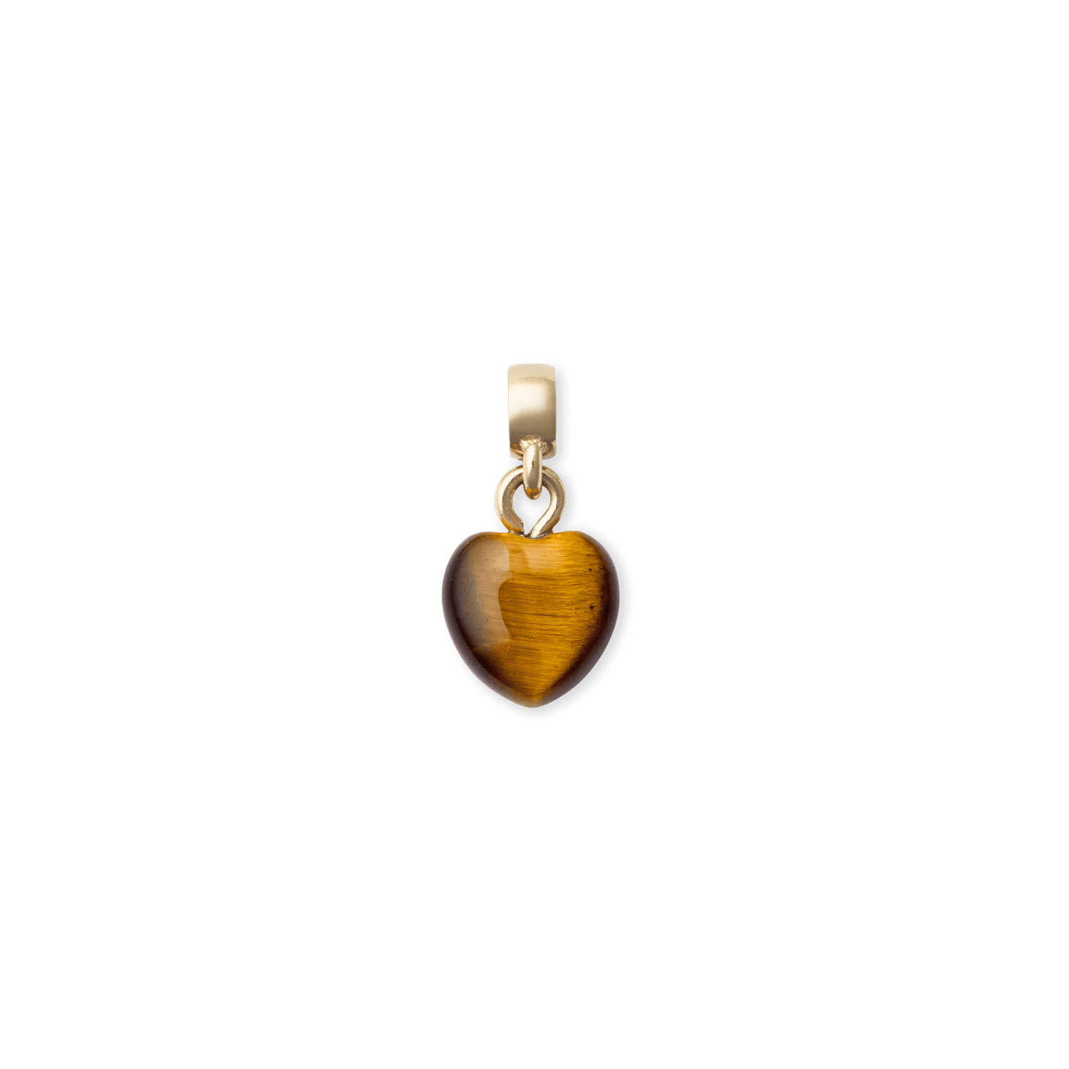 Tiger eye Heart Gold Charm