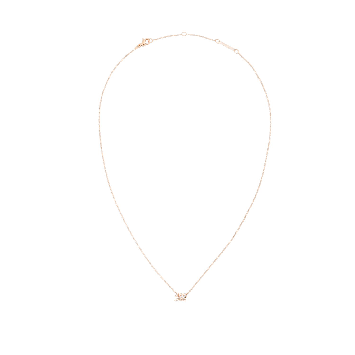 Crystal Zodiac Chain Necklace Rose Gold