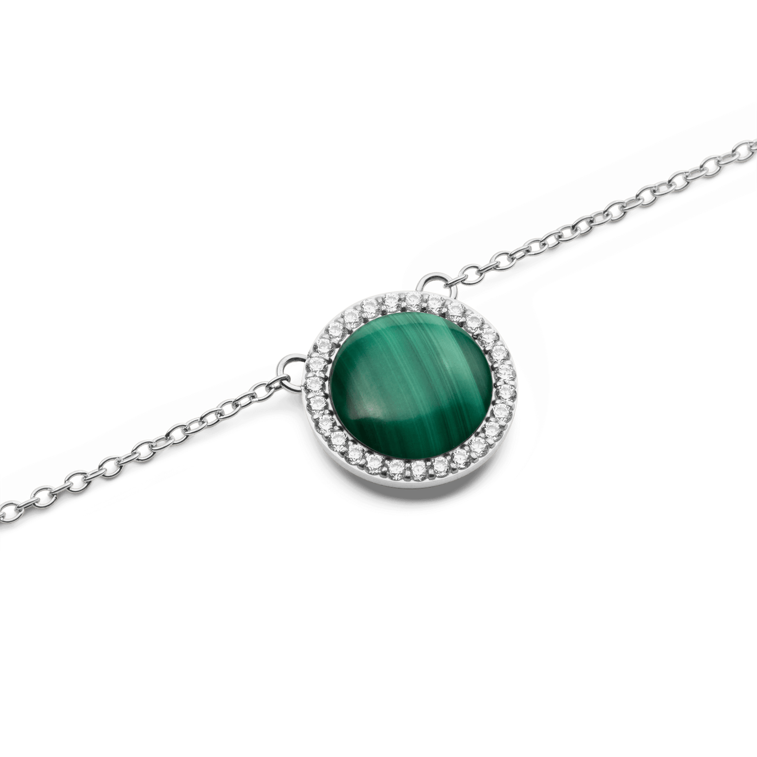 Audrey Necklace Malachite Silver