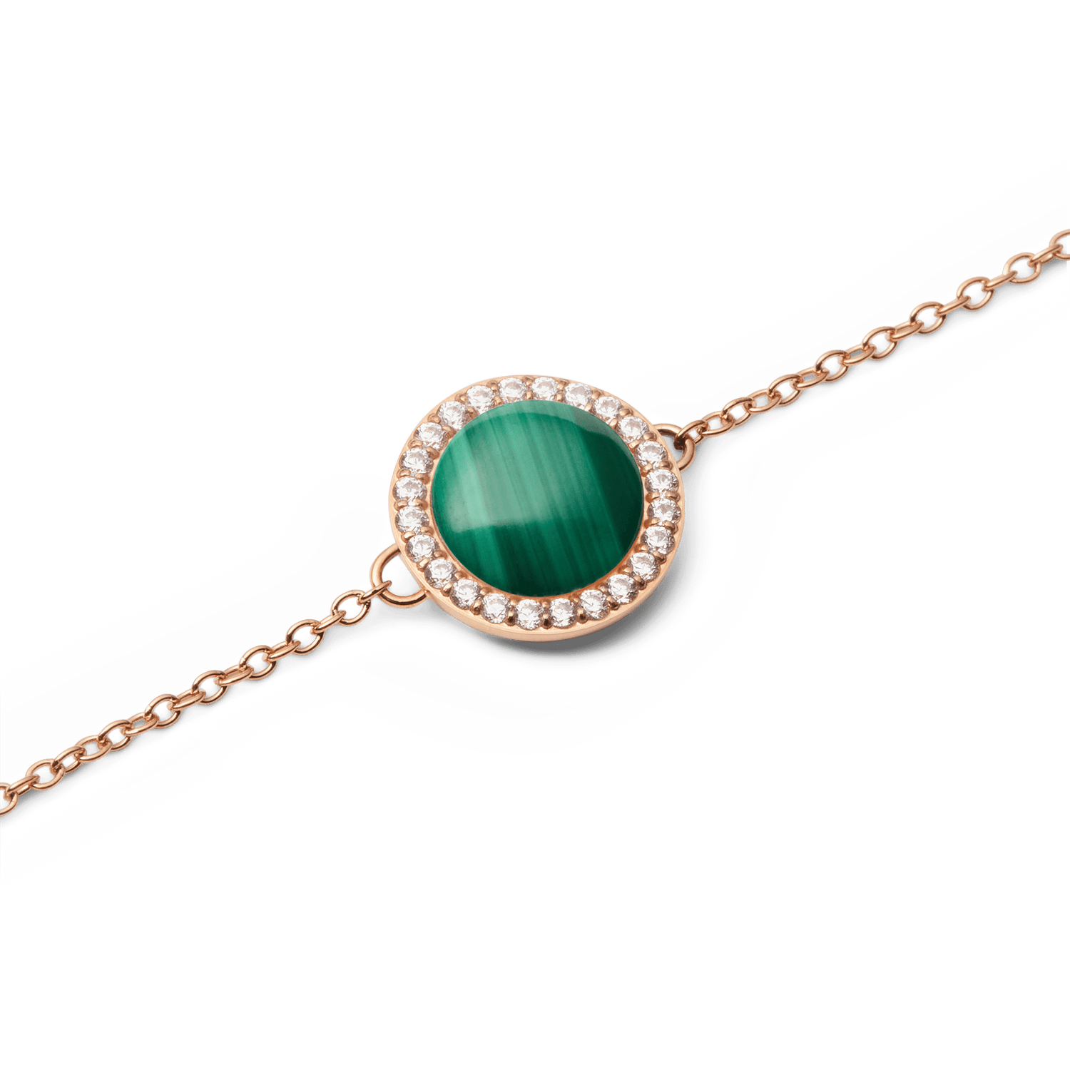 Audrey Bracelet Malachite Rose Gold