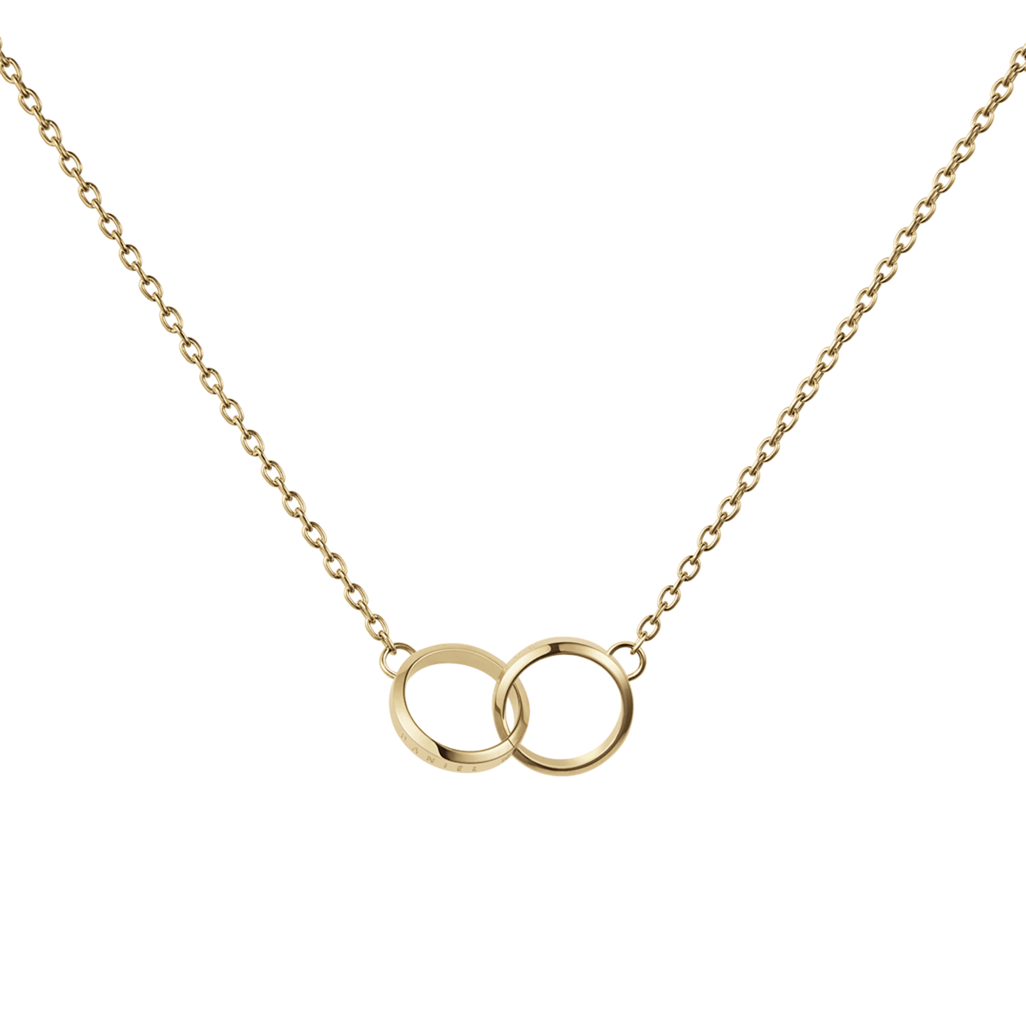 Gold interlocking hot sale rings necklace