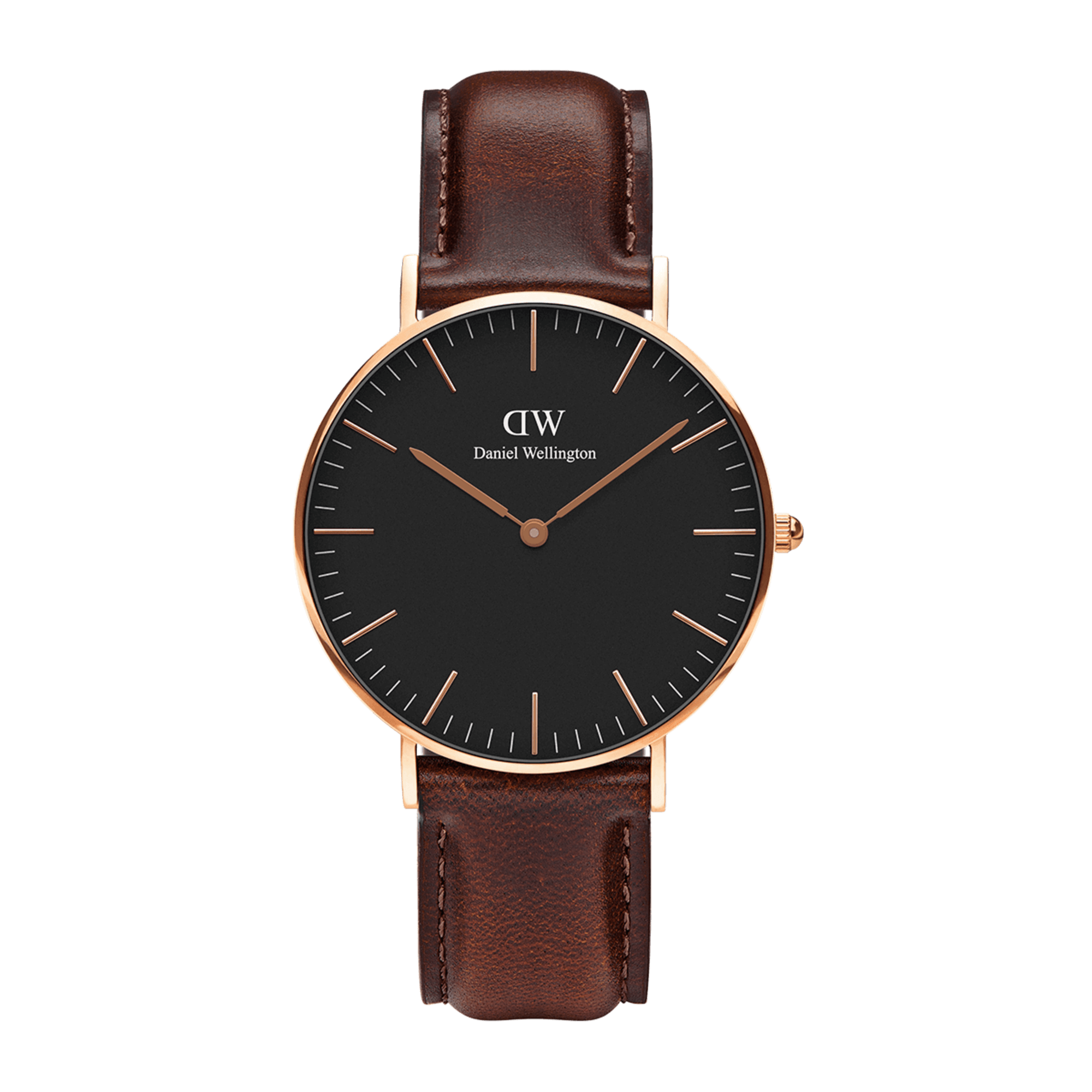 Bristol - Black dial men's watch with leather strap | DW